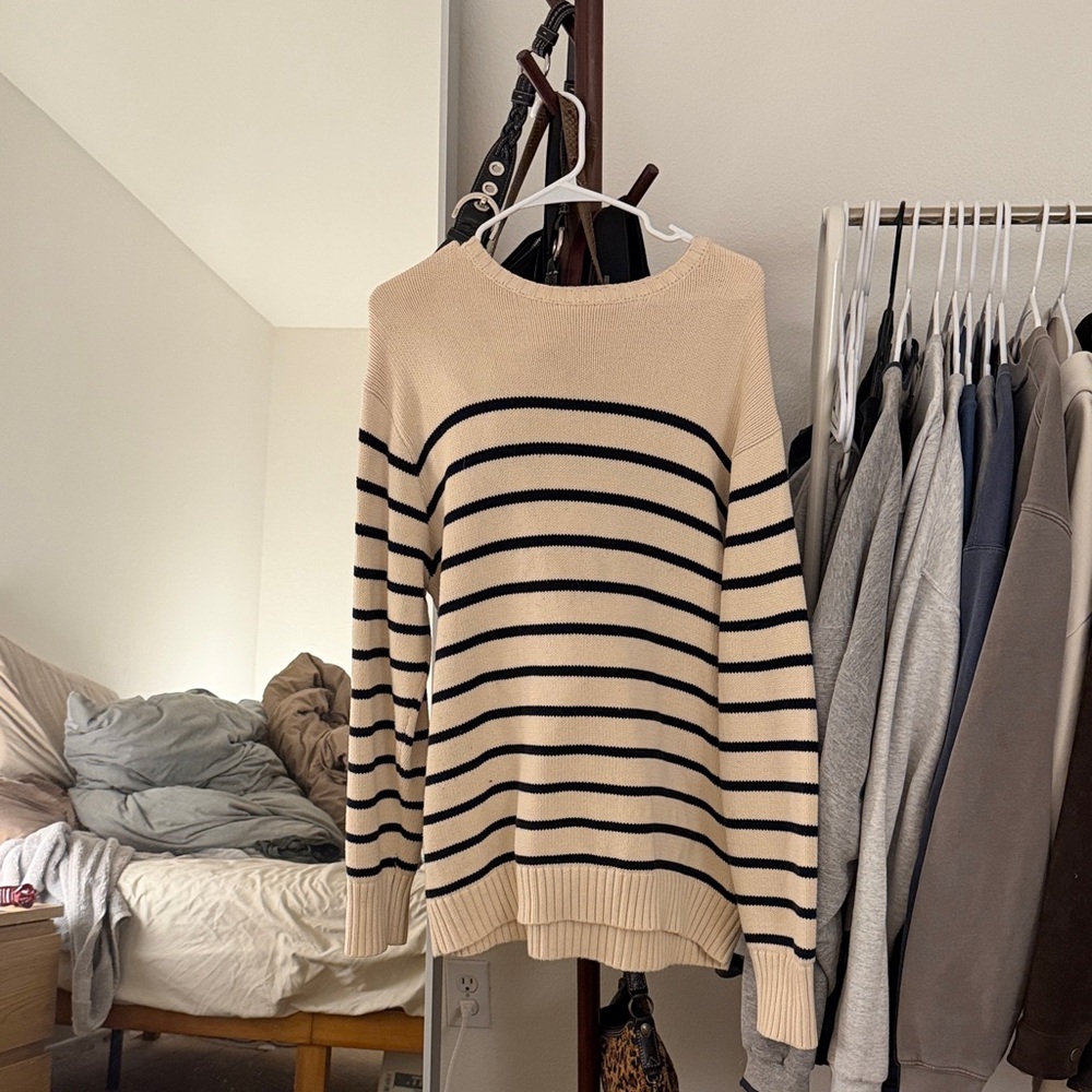 Brandy Striped Cream and Black Sweater